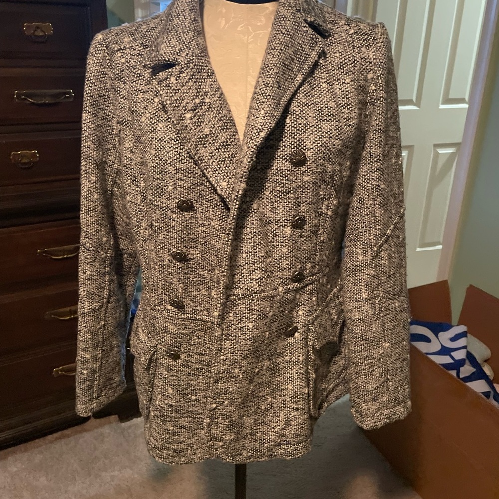 Live a Little vintage black and white tweed blazer
